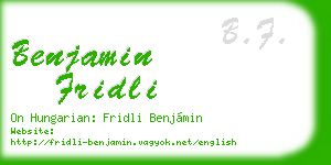 benjamin fridli business card