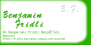 benjamin fridli business card